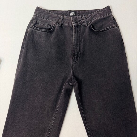 BDG Urban Outfitters Mom Jeans W27 Black Gray High Rise Tapered 100% Cotton - Picture 11 of 13